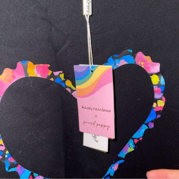 NWT Proud Poppy Adore Rainbow Heart Sweatshirt by Kasey Rainbow AU 28 US 24 - Picture 8 of 10